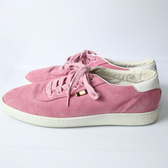 Aprix Men's 41 US 8 Suede Sneakers Lace Up Pink Made In Portugal - Picture 4 of 12